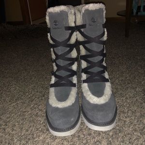 tall grey timberland boots